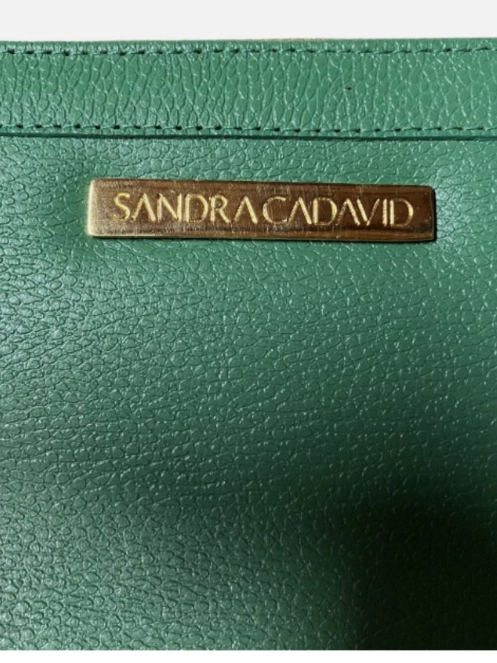SANDRA CADAVID CHRISTINA LUXURY EMERALD GREEN LEATHER WRISTLET WALLET - Picture 6 of 7